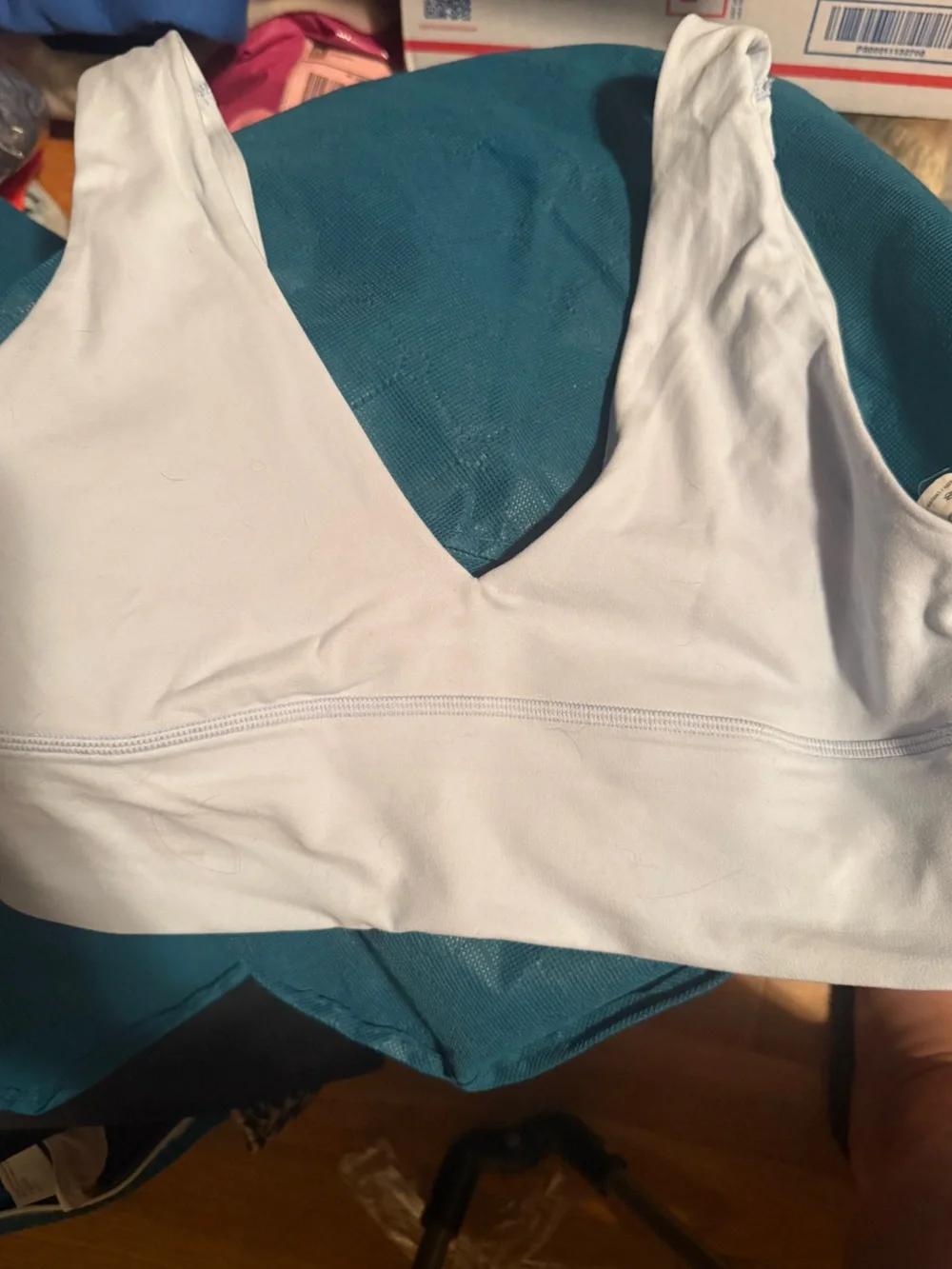 lululemon align V neck bra in light blue no pads EUC Size 6